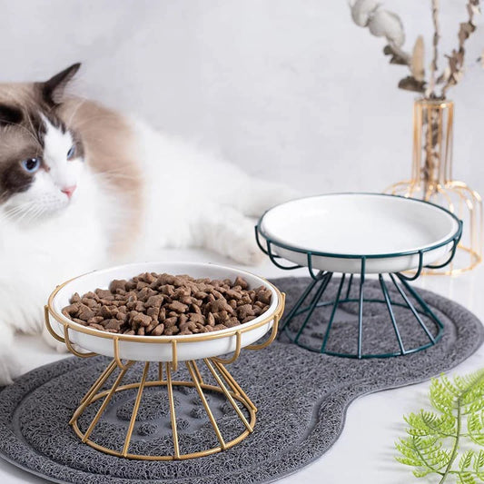 Bol en Céramique pour Chats – Support Nordic Élevé pour Nourriture et Snacks - 🐾 Miaou & Co