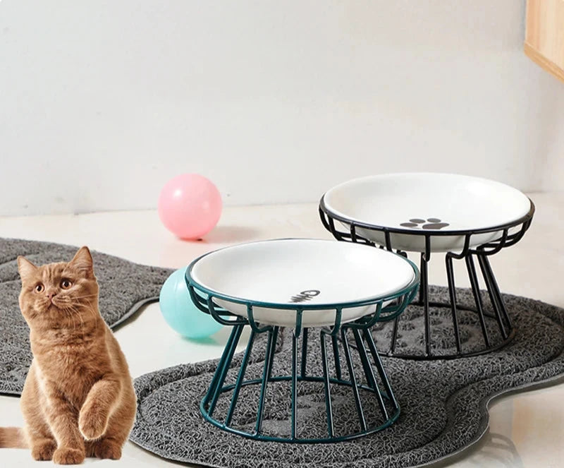 Bol en Céramique pour Chats – Support Nordic Élevé pour Nourriture et Snacks - 🐾 Miaou & Co