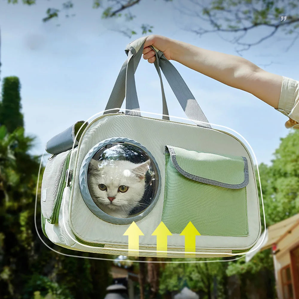 Sac de Transport pour Animaux 2024 – Sac à Bandoulière Type Vaisseau Spatial, Grande Capacité et Pliable - 🐾 Miaou & Co