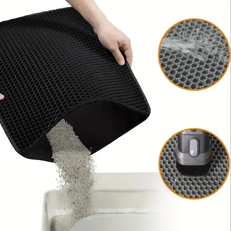 Tapis à Litière Étanche pour Chat - Double Couche Anti-Dérapant - 🐾 Miaou & Co